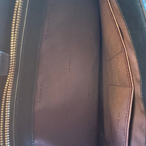 Coach Black Leather Tote with Gold Accents - Picture 10 of 12